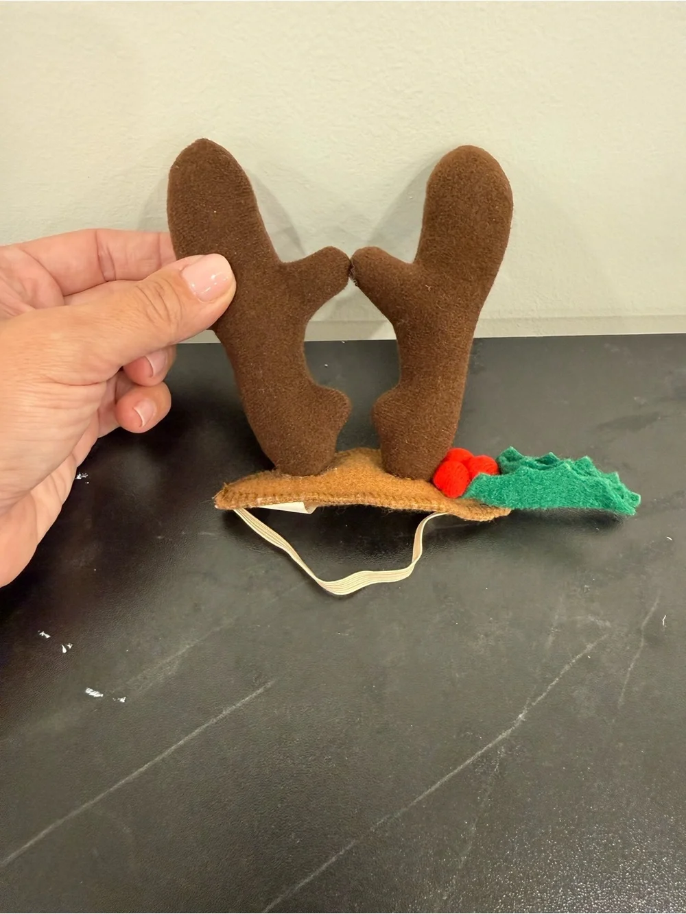 LN Papel pet dog cat Headband Christmas Reindeer Antlers Holly holiday